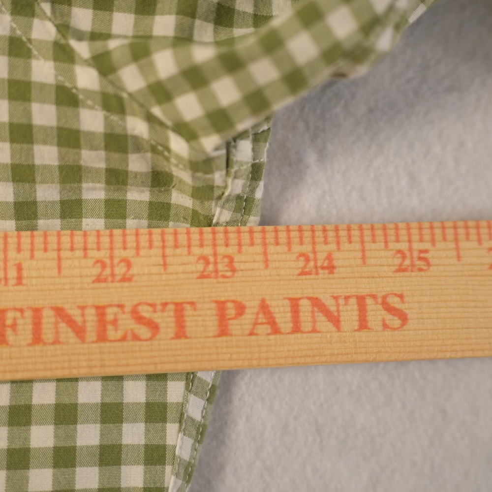 Goodfellow & Co Mens Green Gingham Slim Fit Every Wear Poplin Button Up Shirt L - Picture 7 of 8